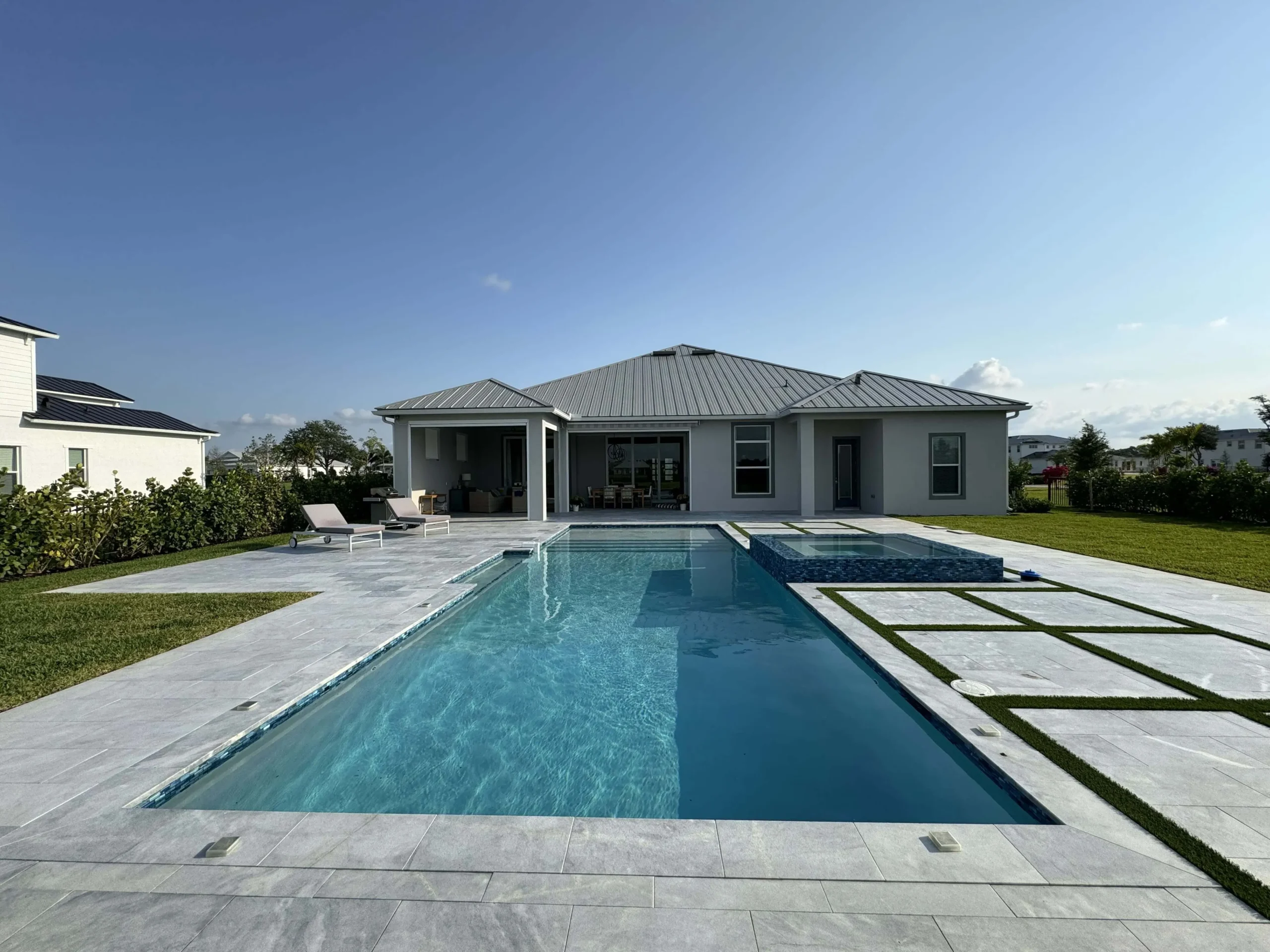 custom pool builders modern backyard pool spa